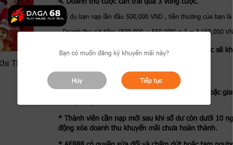 Các bước nhận khuyến mãi tại DAGA68 Các bước nhận khuyến mãi tại DAGA68